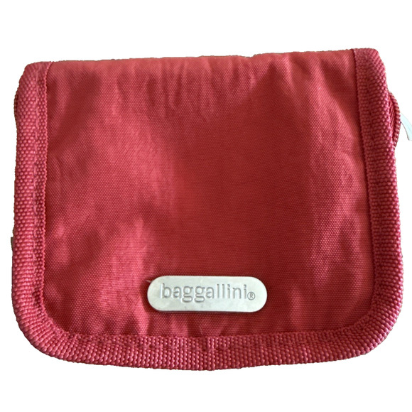 Baggallini Jewelry Square Zip Around Travel Organizer Case Red 5"x4" - Picture 1 of 3